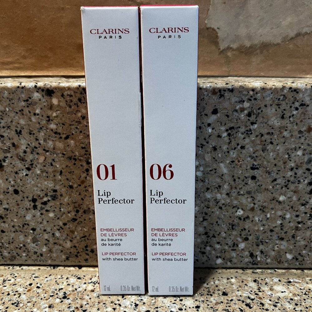 Clarins set of Rose Shimmer & Rosewood Shimmer Lip Perfectors!